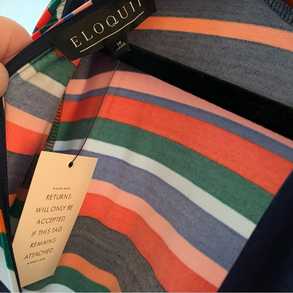 Eloquii Fit and Flare Opposing Stripes Dress -NWT! - Picture 5 of 8
